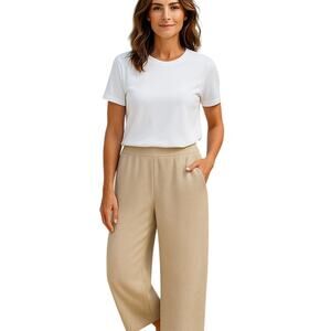 Knit Wide Leg Pants Womens X-Large Pull On Jogger Lounge  Athleisure Minimalist